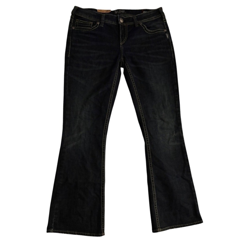 NWT Silver Jeans Dark Wash Mid Rise Bootcut Jeans Curvy Stretch Denim 32x31